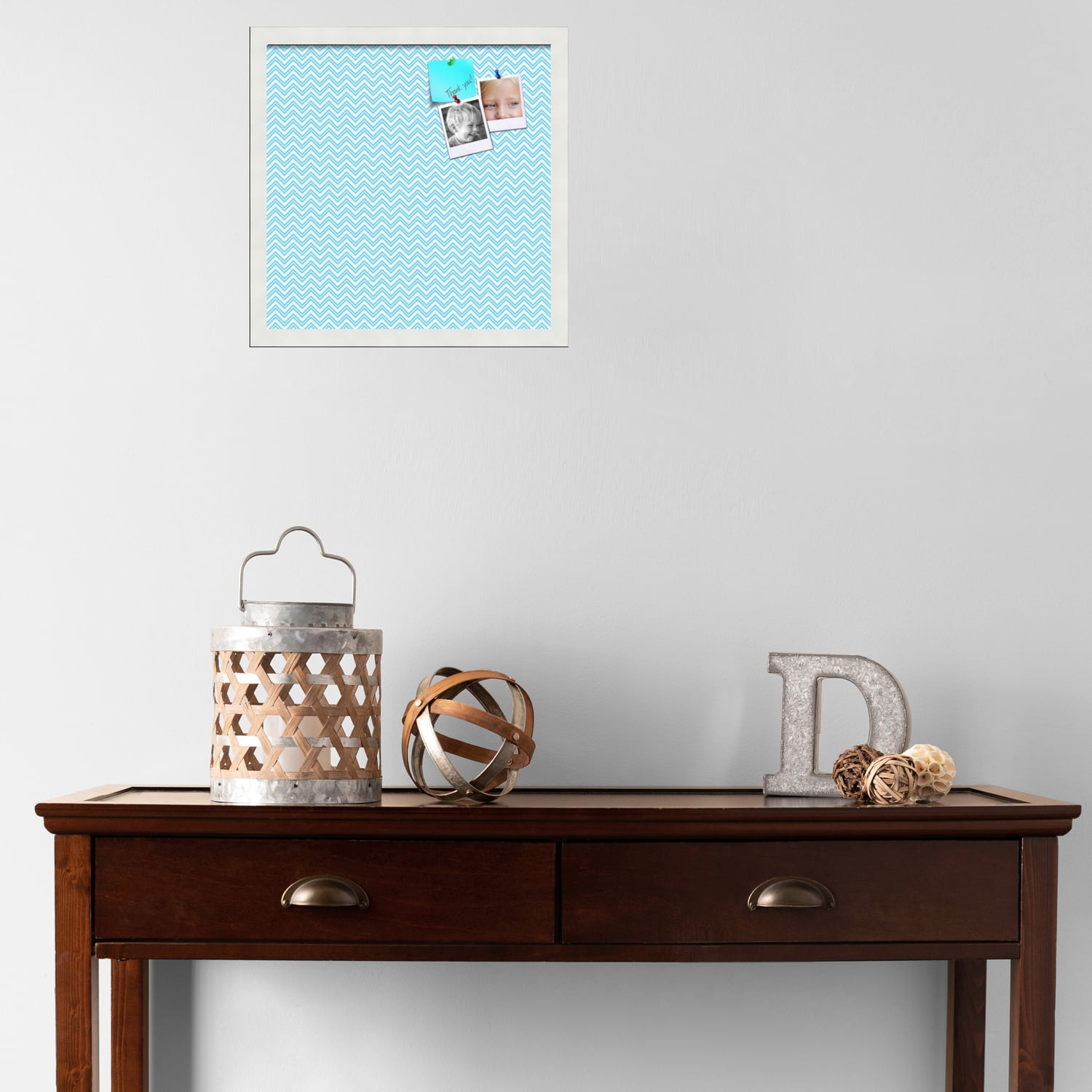 PinPix ArtToFrames 14x14 Custom Cork Bulletin Board    Poster Board Has a Fabric Style Canvas Finish, Framed in Satin White Frame (PinPix-247)
