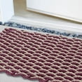 thumbnail image 2 of Wicked Good Doormats, Outdoor Door Mats, Marine-Grade Rope Front Door Mats Handwoven in Maine, Nautical Rope Doormat, Lobster Rope Doormat, Cranberry and Dark Tan Double Weave, 18" x 30", 2 of 3