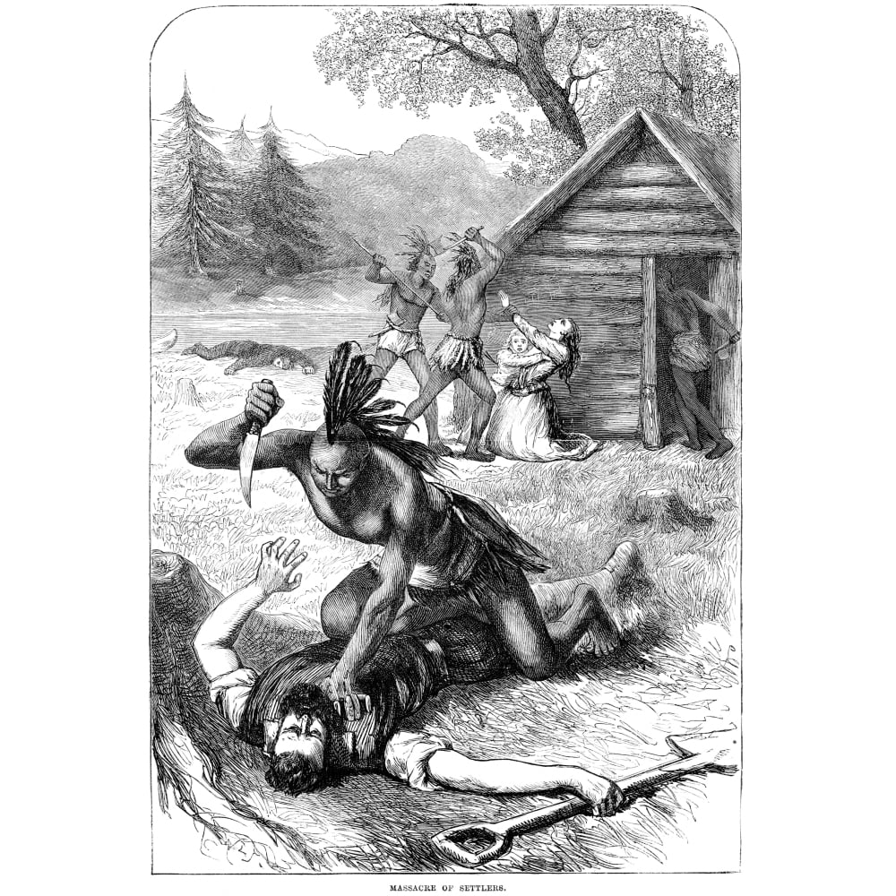 Jamestown Massacre 1622. Nthe Massacre At Jamestown Virginia 1622. Wood