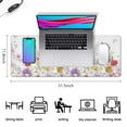thumbnail image 5 of Long Mouse Pads for Desk,Pioneer Flower Floral Print Pattern Desk Mats on Top Of Desks, Desk Mouse Pad Extra Large with 3mm Non-Slip Base and Stitched Edge for Gaming,Office,Work,Home 31.5"x11.8", 5 of 6