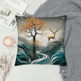 thumbnail image 2 of Creowell Deer Wave Birds Fashion Style Throw Pillow Covers Dirt-Resistant for Couch Sofa Bed Home Decor Pillowcase 1PC 22x22in, 2 of 5