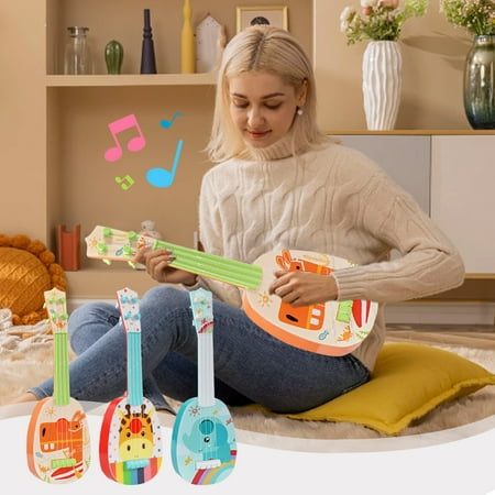 WIZUTIZ Musical Toys for Toddlers 1-3 Toy Ukulele for Kids Kids Ukulele Guitar Toy Toddler Girl Toys Kids Christmas Gifts Toddler Boy Toys Plastic Novelty Gifts