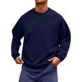 thumbnail image 2 of Delconic Men's Sweatshirts Soft Long Sleeve Crewneck Sweatshirt Midweight Fleece Sweat Shirt Breathable Pullover Sweater S-3XL Navy M, 2 of 6