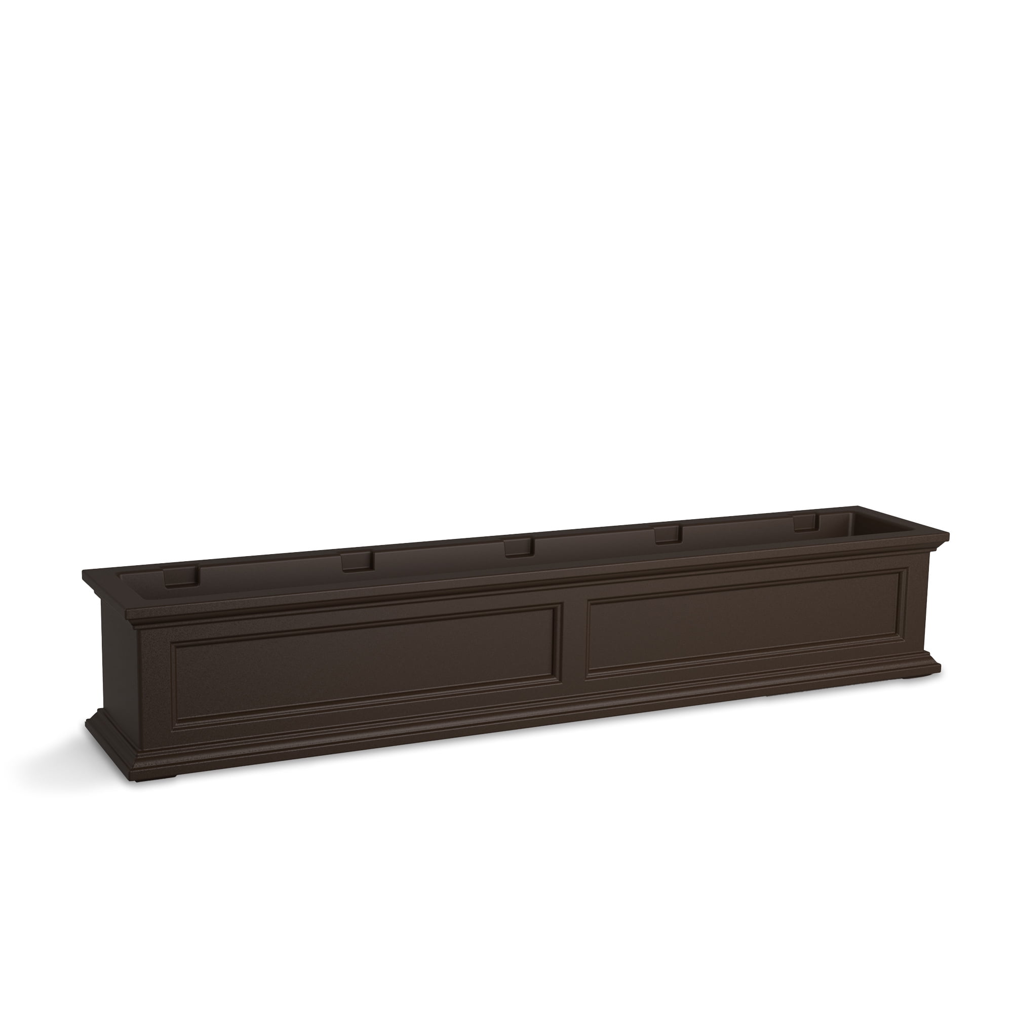 Mayne Fairfield 60" x 11" x 11" Rectangular Espresso Self Watering Plastic Window Box Planter