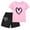 05-Pink, variant on Atogsazn Children's Girls Summer 2 Piece Clothes Set Kids Cotton Short Sleeve Tshirt Shorts Outfit Fashion 02-Dark Gray 2-3 Years