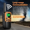 thumbnail image 6 of Walkie Talkies, Long Range Walkie Talkies for Adults with 22 FRS Channels, Family Walkie Talkie with LED Flashlight VOX LCD Display for Hiking Camping Trip (Orange 2 Pack), 6 of 25