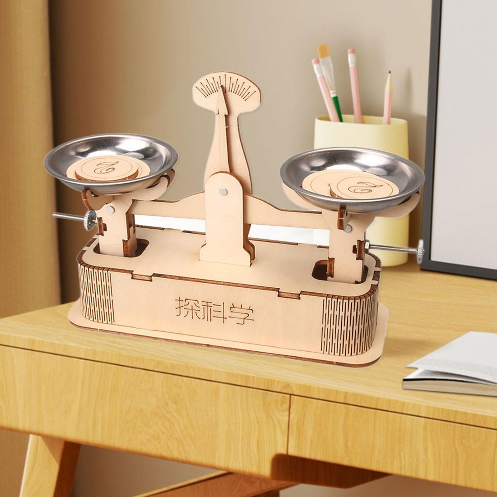 Balance Scale DIY Building Model Engineering Kit Wooden Material for Kids Ages 8-12 Educational Toy