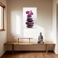 thumbnail image 2 of AVOI Zen Wall Art Stones Picture Orchid Canvas Painting Pink Zen Water Prints Spa Bathroom Decor Meditation Yoga Room Office Home Frame: 12x16in, 2 of 6