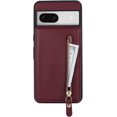 thumbnail image 4 of for Google Pixel 7A Case with Card Holder for Women, for Google Pixel 7A Phone Case Wallet with Credit Card with Ring Kickstand Zipper Shockproof Slim Stand Case - Red Wine, 4 of 13
