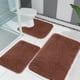 thumbnail image 4 of Set de esterillas de baño de 3 piezas | Alfombras antideslizantes de baño, terciopelo, forro polar | Alfombrillas blandas y gruesas absorbentes de agua | Lavable a máquina | Ajuste universal | 15x23, 4 of 8