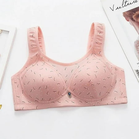 TUWABEII Women s Fashion Printed Seamless Bralettes With Buttons  Gathered Cups  Slip Underwear  Daily Bralettes Wireless Lift T-Shirt Bra
