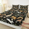 thumbnail image 3 of Manfei Boho Jungle Animal Twin Sheet Sets for Child, Squirrel Fox Butterfly Twin Fitted Sheet, Rustic Farmhouse Flat Sheet, Ultra Soft Home Decor, 3pcs, 3 of 7