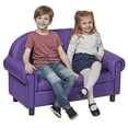 thumbnail image 3 of Factory Direct Partners Little Lux Upholstered Preschool Sofa, Plush Furniture for Kids Room, Classroom, Daycare - Purple, 3 of 8