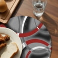 thumbnail image 4 of Round Placemats Set of 4 Red Grey Geometric Circle Place Mats Washable Woven Placemat Modern Abstract Lines Circle Braided Table Mat for Kitchen Dining Table Party Home Decor 15 Inch, 4 of 8