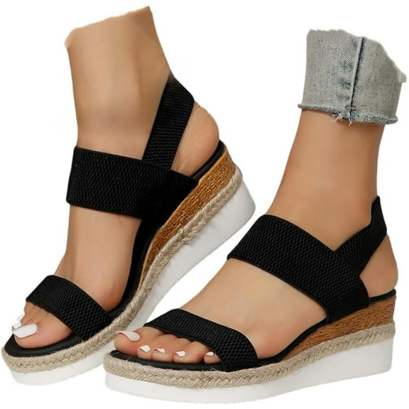 Women's  Shoes Comfortable Open Toe Elastic Ankle Strap Casual Sandal For Summer Shoes