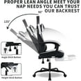 thumbnail image 4 of Gaming Chair with Footrest,High Back Gaming Chairs PVC Leather Ergonomic Office Gamer Chair Adjustable Headrest Lumbar Support Racing Style Video Gaming Chair for Office/Home (Black White), 4 of 9