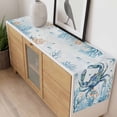 thumbnail image 4 of Crab Table Runner - 60 Inch Long, Kitchen Dining Table Runner Dresser Scarves, Blue Coastal Starfish Ocean Coral Nautical Farmhouse Decor for Coffee Tables Wedding Party Banquet, 4 of 8