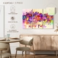 thumbnail image 5 of Elephant Stock New York City Abstract Wall Art - Horizontal Multi Panel Canvas - Living Room Wall Decor - City Multi Panel - Yellow And Purple Decor - 38" x 24", 5 of 8