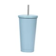 thumbnail image 2 of Fashionable Stainless Steel Straw Cup Coffee Cup 500ml Large Capacity Vacuum Portable Insulation Gift Cup, 2 of 3