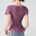 thumbnail image 5 of Women's Summer Short Sleeve V Neck Tank Top Cami Camisole Solid Color Casual Daily Wear Vacation Beach Outfits Fashion Essential Gift for Women | Aestivo,Pink XL, 5 of 9
