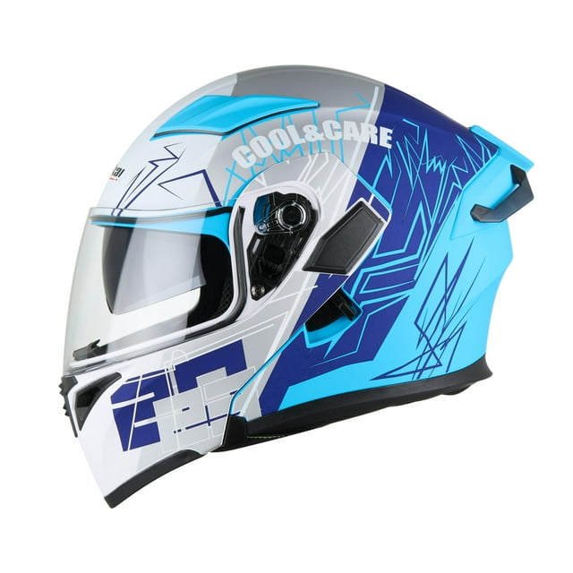 JIEKAI Motorcycle Helmet Motorcycle Uncovered Helmet Flip Chin Double Visor Full Face Motorcycle Helmet