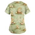 thumbnail image 4 of Dresfit Easter Scrub Tops Women Holiday Short Sleeve V Neck 2026 Nurse Shirt Egg Bunny Print Medical Scrubs Plus Size Pockets Working Uniform Sky Blue 5XL, 4 of 5