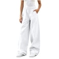 thumbnail image 2 of LEKWK Hiking Pants Women Plus Size High Waisted Lightweight Casual Palazzo Pants Drawstring Loose Fit Quick Dry Trousers for Camping Climbing Golf Outdoor, 2 of 7