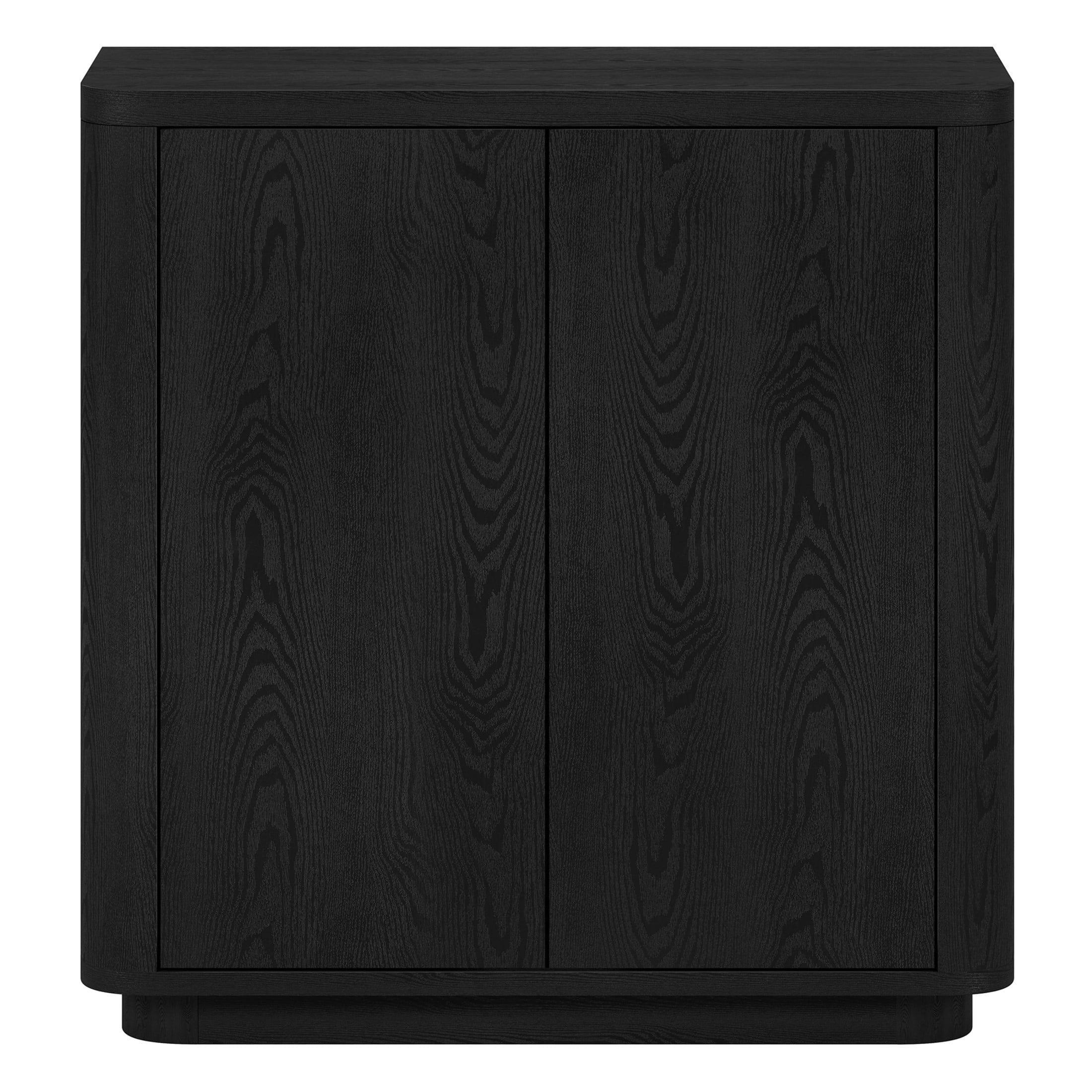 Evelyn&Zoe Modern/Contemporary 32" Wide Black Grain Accent Cabinet
