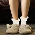 thumbnail image 4 of 1 par de pantuflas con forro de felpa para mujer, plantillas cálidas y peludas., 4 of 6