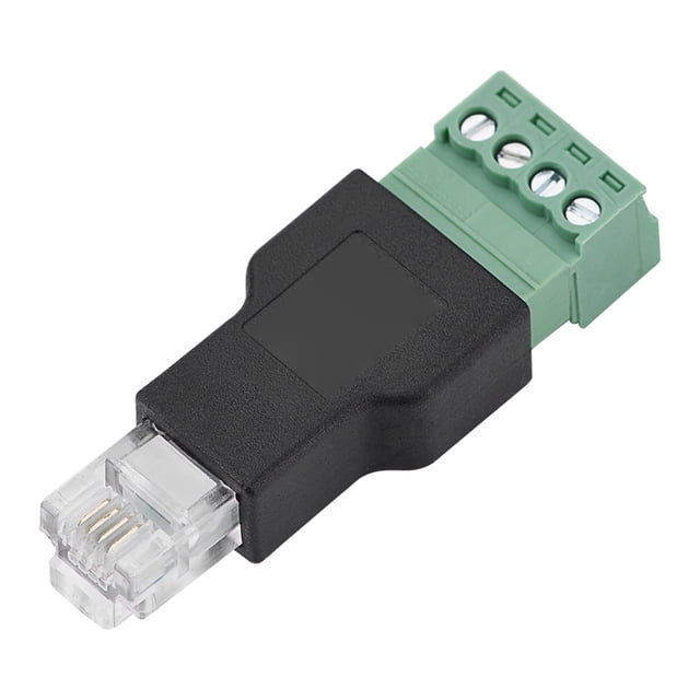 Conector Ethernet RJ11 6P4C macho a conector de terminal de tornillo de 4 pines