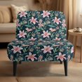 thumbnail image 2 of HELLHERO Dustproof Armless Accent Chair Washable Cover Foldable Elastic Bottom Armless Accent Chair Cover for Living Room, Floral Pattern Design, 2 of 8