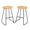 Wood, variant on IULULU 26 Inch Barstool Chair for Kitchen Island, Rustic Saddle, Seat Backless Stools with Metal Leg, Wood