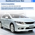 thumbnail image 2 of Dashboard Cover for Honda Civic 2022 2023 2024 2025 2026 Interior Polyester Dash Cover Mat Pad Carpet Non-Slip Dashboard Protector Sunshine UV & Heat Resistant Black, 2 of 7