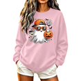 thumbnail image 3 of Frostluinai Women's Pullover Sweatshirts Halloween Pumpkin Ghosts Print Sweat Shirts Round Neck Long Sleeve Holiday Party Casual Wear, 3 of 6