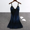 thumbnail image 2 of Bpmpbo Fashion Women Camisole Nightdress Sleeveless Sleepwear Summer Lace V Neck Short Sleepshirts Casual Solid Ice Silk Sleep Dress with Removable Chest pads Adjustable shoulder straps, 2 of 5
