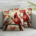thumbnail image 3 of ARISTURING  Valentine's Day Cardinal Birds Decorative Throw Pillow Covers,Heart Branches Outdoor Pillowcase, Forever Anniversary Wedding Cushion Case Home Decor, 3 of 5