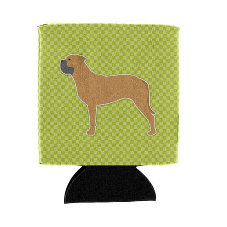 

Carolines Treasures BB3871CC Bullmastiff Checkerboard Green Can or Bottle Hugger Can Hugger multicolor