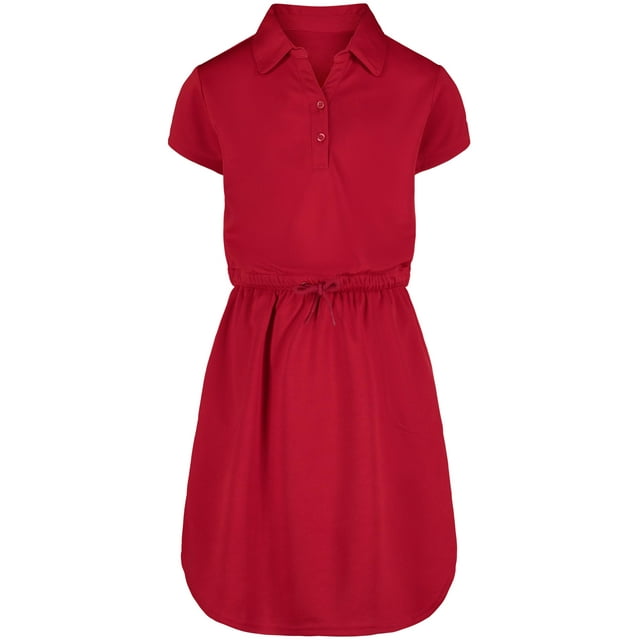 Vestido Escolar IZOD para Niñas, Roja, Manga Corta, Talla 14