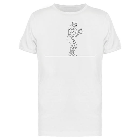 One Line Drawing Football Player T-Shirt Men -Image by Shutterstock, Male Large