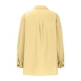 thumbnail image 6 of XFLWAM Womens Cotton Linen Blouses Button Down Shirt Fall Casual Long Sleeve Solid Color Shirts Loose Work Tops with Pockets Beige 3XL, 6 of 8