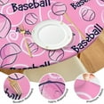 thumbnail image 4 of Pink Baseball Caps and Balls Pattern Round Fitted Tablecloth with Elastic Edge,Dining Table Cover Waterproof,Outdoor Round Tablecloth for Camping,Dining,Indoor and Outdoor, 4 of 7