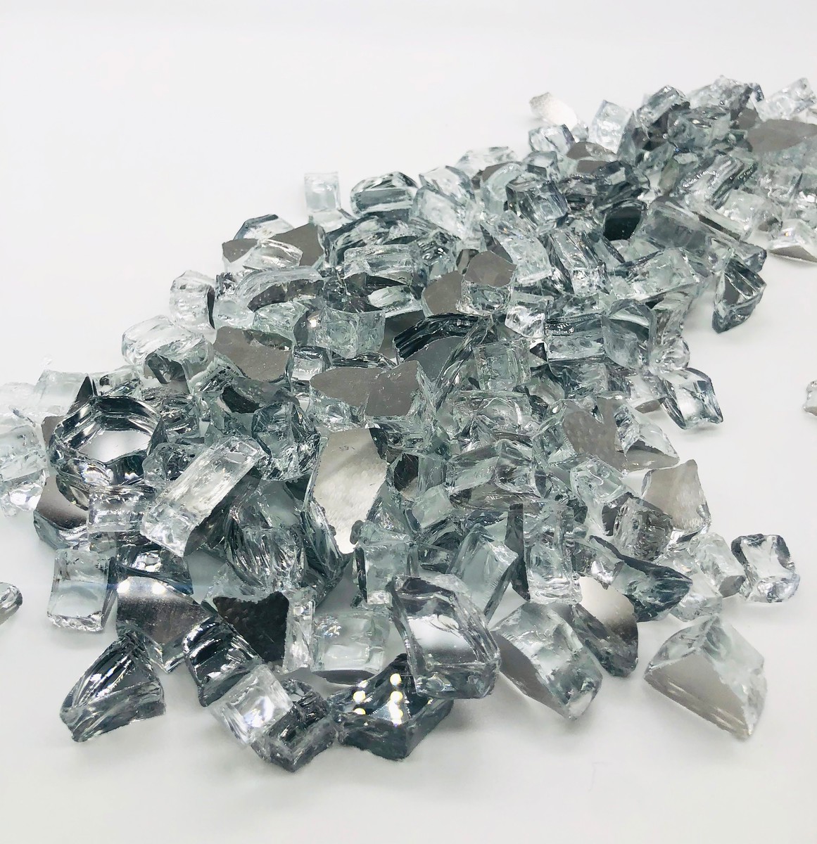 1/2" Platinum Reflective Fire Glass 10lbs