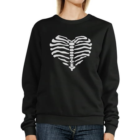 Skeleton Heart Black SweatShirt