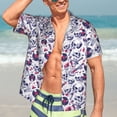 thumbnail image 5 of Lsque music Skull record mike pattern Hawaiian Shirt for Men, Unisex Summer Beach Casual Short Sleeve Button Down Shirts-Large, 5 of 9
