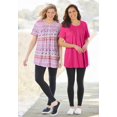 thumbnail image 5 of Woman Within Plus Size Short-Sleeve Pintucked Henley Tunic, 5 of 6