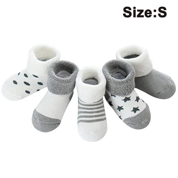 5 pares de nuevos calcetines cálidos de rizo para bebés, calcetines para bebés, calcetines para bebés de dibujos animados, calcetines de algodón para niños recién nacidos Ormromra 2034360-4