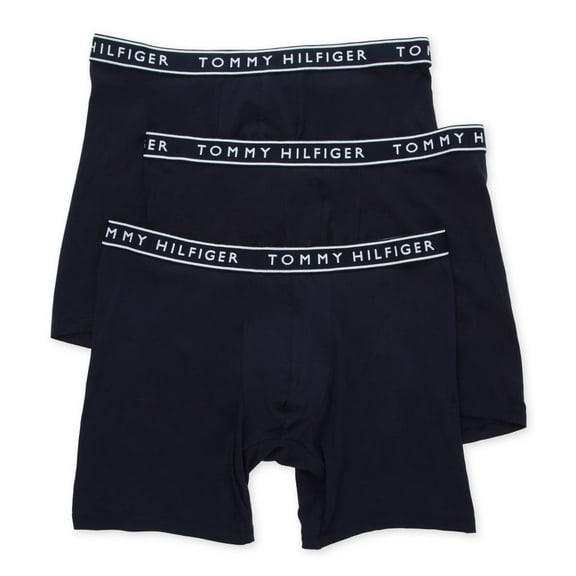 Men's Tommy Hilfiger 09T4145 Cotton Stretch Boxer Brief - 3 Pack (Navy M)