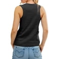 thumbnail image 3 of Summer Scoop Neckline Women Solid Slim Fit Button Down Vest Waistcoat Tops, 3 of 8