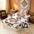 thumbnail image 2 of Manfei Southwestern Geometric Twin Sheets, Hippie Aztec Bedding, White Brown Black, Reversible 3pcs1 Flat Sheet + 1 Fitted Sheet + 1 Pillowcase, 2 of 6