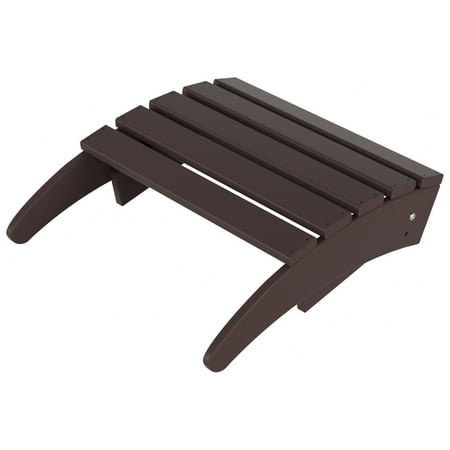 Polytrends Laguna Hdpe All Weather Outdoor Patio Foldable Ottoman Dark Brown
